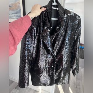 Long Sequin Blazer
